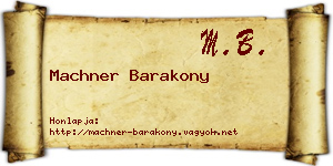 Machner Barakony névjegykártya